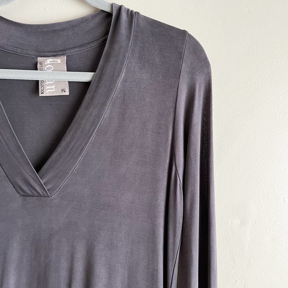 Anthropologie Dolan Left Coast V-Neck Long Sleeve Swing Pocket Dress in Grey, XS - Picture 5 of 13